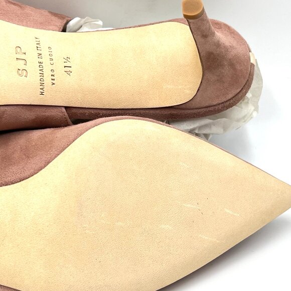 SJP Sarah Jessica Parker 41.5 EU Simplicity Pink Suede Leather Pumps Heels Shoes - Picture 11 of 16